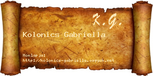 Kolonics Gabriella névjegykártya