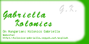 gabriella kolonics business card